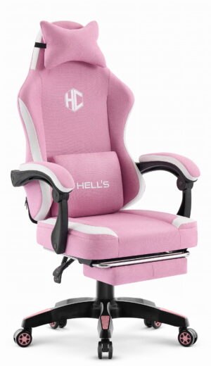 Геймерське комп'ютерне крісло Hell's Chair HC-1016 Pink тканина