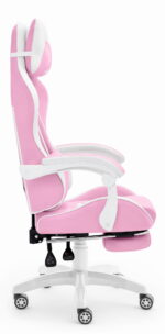 Геймерське ігрове комп'ютерне крісло Hell's Chair HC-1039 2.0 Pink White тканина - Зображення 4