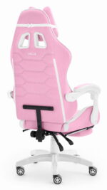 Геймерське ігрове комп'ютерне крісло Hell's Chair HC-1039 2.0 Pink White тканина - Зображення 3
