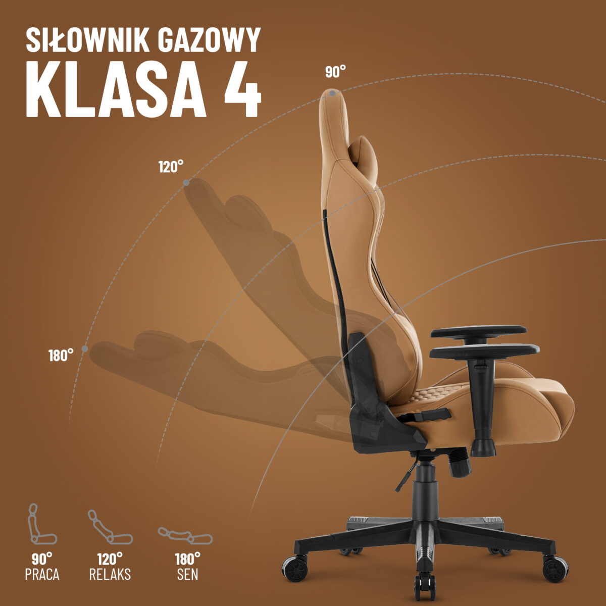 Геймерське комп'ютерне крісло Hell's Chair HC-2000 Brown екошкіра - Зображення 9