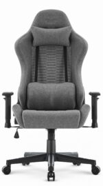 Геймерське комп'ютерне крісло Hell's Chair HC-2000 Grey Black тканина - Зображення 4