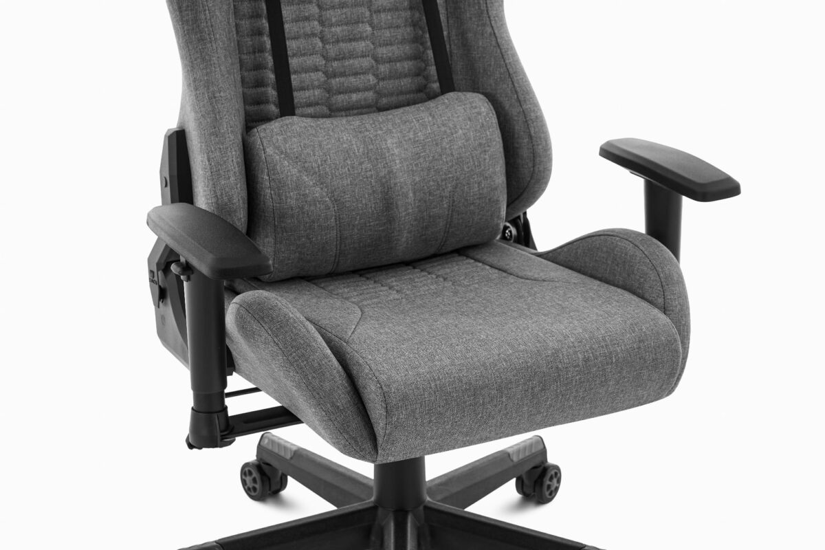 Геймерське комп'ютерне крісло Hell's Chair HC-2000 Grey Black тканина - Зображення 7