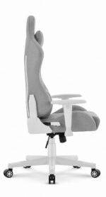 Геймерське комп'ютерне крісло Hell's Chair HC-2000 Grey White тканина - Зображення 6