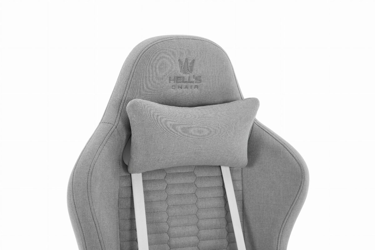 Геймерське комп'ютерне крісло Hell's Chair HC-2000 Grey White тканина - Зображення 7