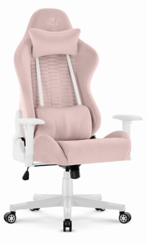 Геймерське комп'ютерне крісло Hell's Chair HC-2000 Pink White тканина