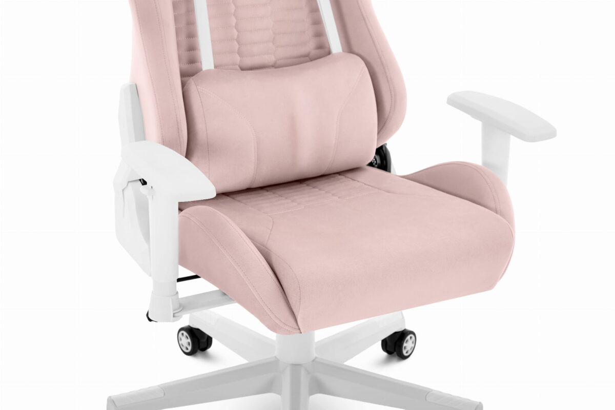 Геймерське комп'ютерне крісло Hell's Chair HC-2000 Pink White тканина - Зображення 7