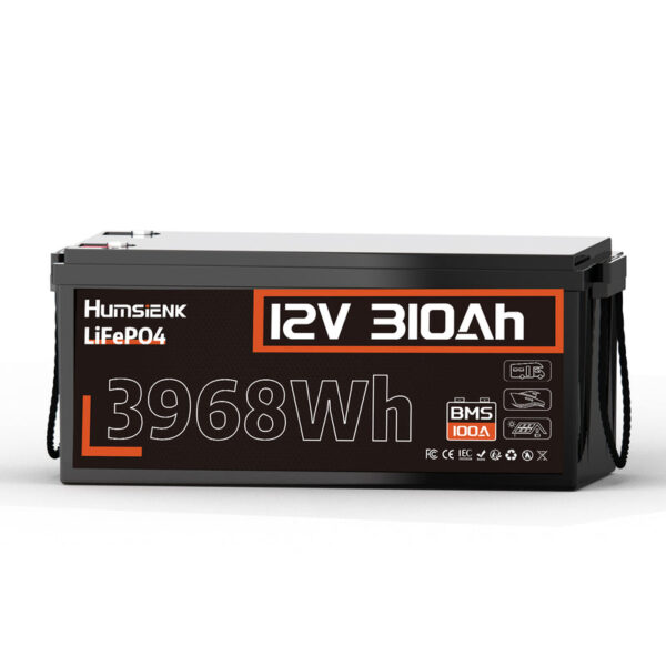 Акумулятор HumsiENK LiFePO4 12V 310Ah з BMS (HS12V310AH100) 3968Wh 15000+ циклів IP67