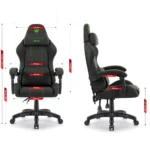 Геймерське ігрове комп'ютерне крісло Hell's Chair HC-1014 Black Green тканина - Зображення 9