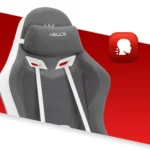 Геймерське ігрове комп'ютерне крісло Hell's Chair HC-1012 Grey White тканина - Зображення 9