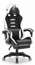 Геймерське крісло Hell's Chair HC-1039 2.0 Pink White — ергономічне та стильне комп'ютерне крісло з м’якими підлокітниками, регульованою спинкою, подушками для шиї та попереку, розсувною підставкою для ніг та міцною основою TechPro Nylon 5.1.