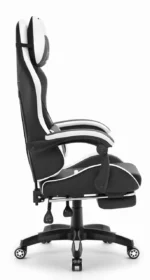 Геймерське ігрове комп'ютерне крісло Hell's Chair HC-1039 2.0 White (чорно-біле) екошкіра - Зображення 4