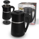 Електричний Чайник Adler AD 1355 black 1.7 л внутрішня частина з нержавіючої сталі подвійні стінки