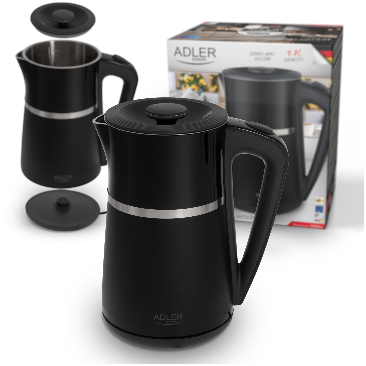 1500_ad_1355b_12 Електричний Чайник Adler AD 1355 black 1.7 л внутрішня частина з нержавіючої сталі подвійні стінки