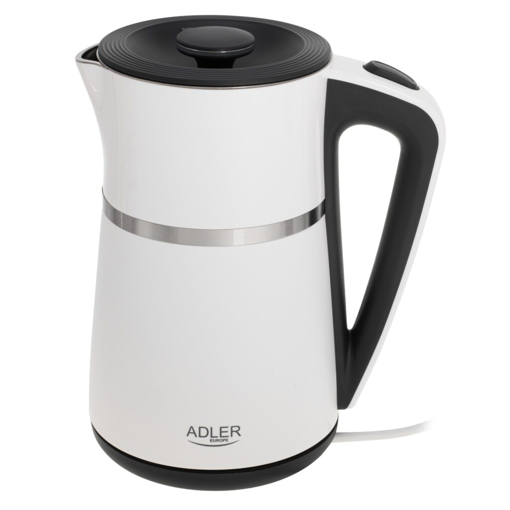 Електричний Чайник Adler AD 1355 white 1.7 л внутрішня частина з нержавіючої сталі Подвійні стінки