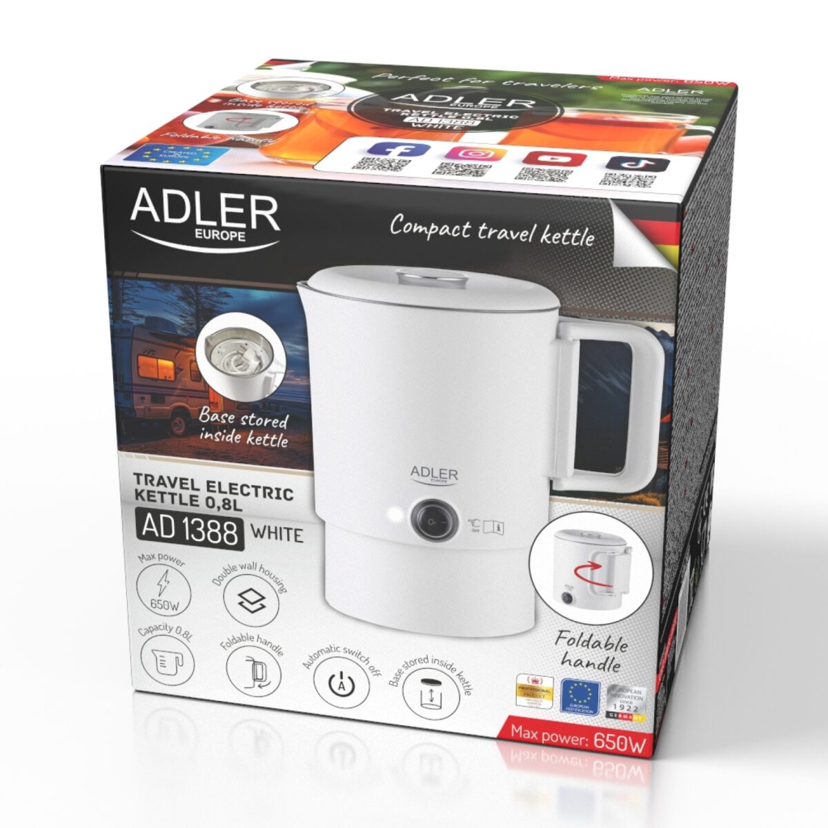 Чайник туристичний Adler AD 1388w 0.8L