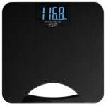 Електронні ваги для ванної кімнати Adler AD 8193 чорні – надійний пристрій з максимальною вантажопідйомністю 250 кг і точністю вимірювання 100 г.