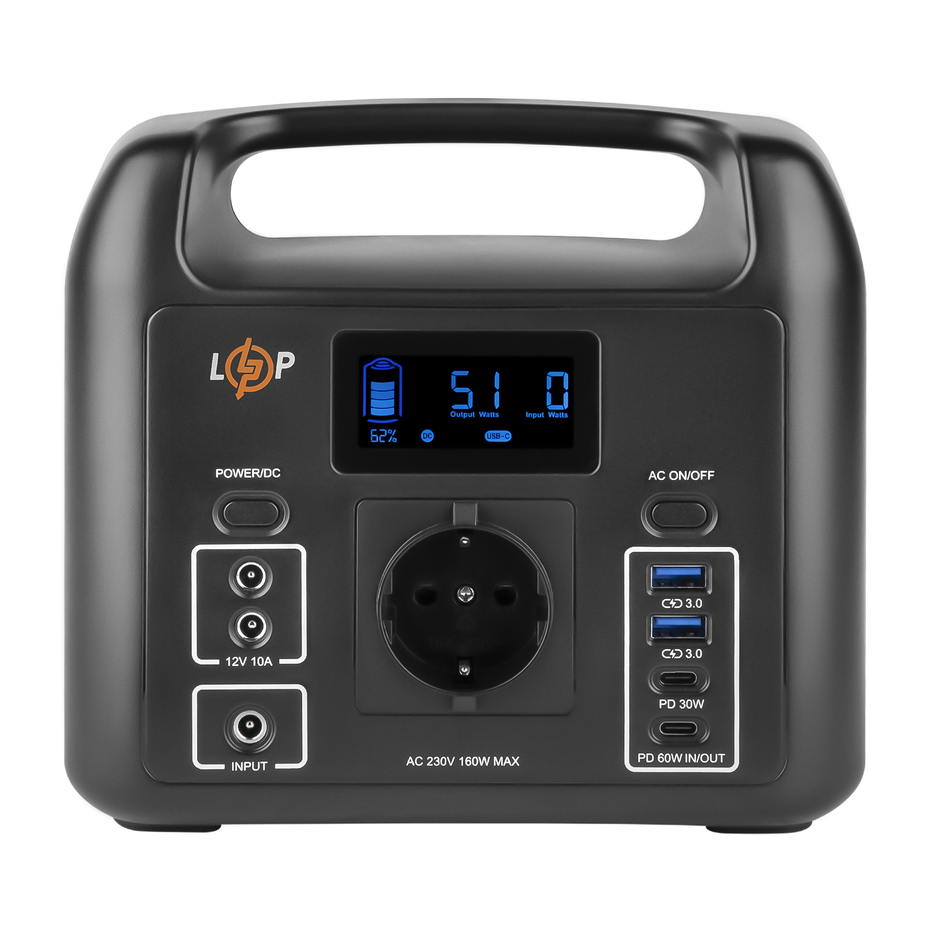 20051_1 Багатофункціональна портативна зарядна станція LogicPower LP CHARGER 160 160W 204Wh