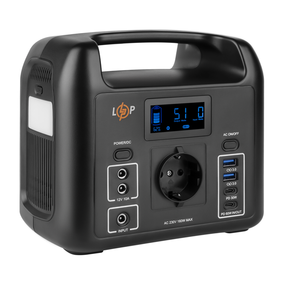 Багатофункціональна портативна зарядна станція LogicPower LP CHARGER 160 160W 204Wh