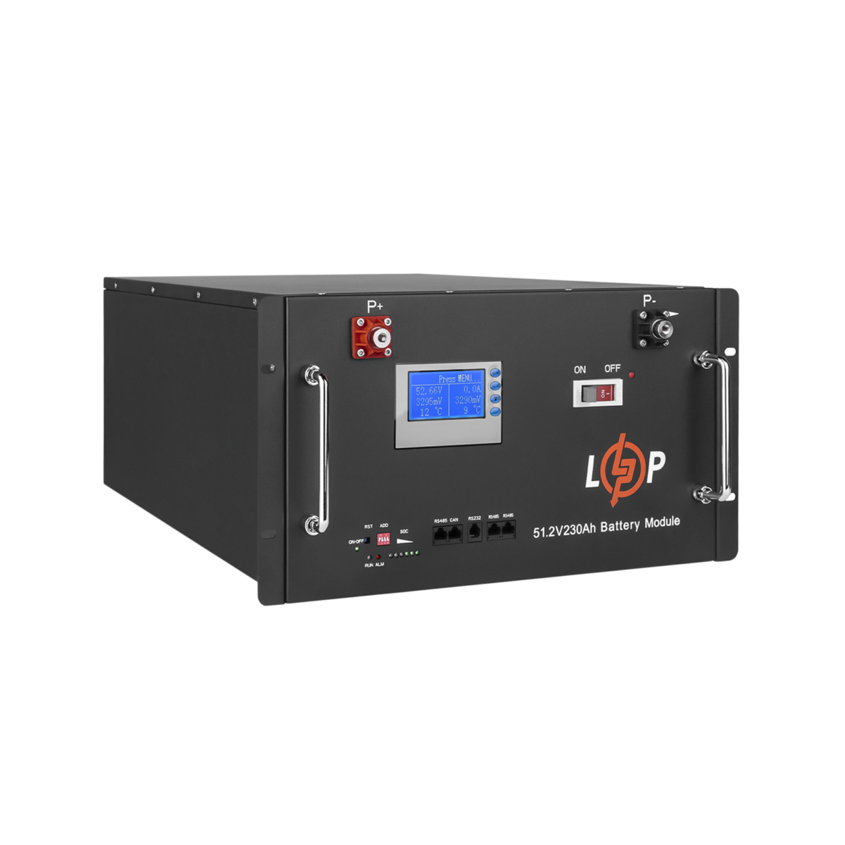 Акумулятор LogicPower LP LiFePO4 48V (51.2V) - 230 Ah (11776Wh) (Smart BMS 200A) з LCD RM RS485/CAN - Зображення 3