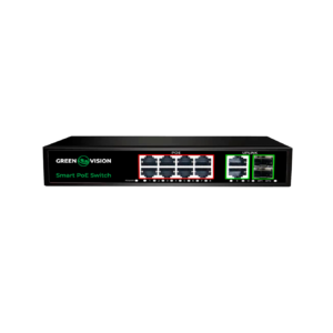 Комутатор мережевий POE GreenVision GV-021-D-8G+2PG+2SFP