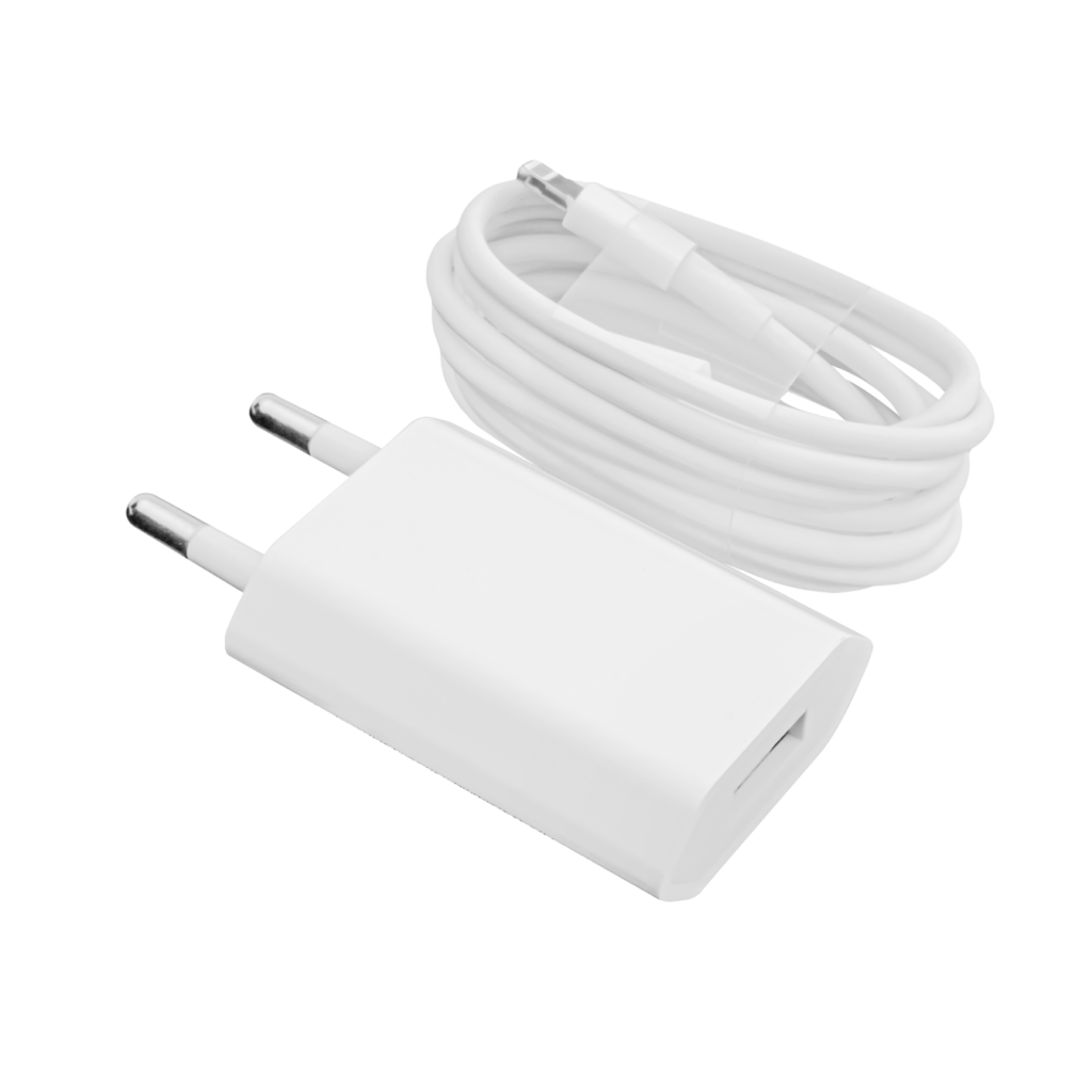 Зарядний пристрій + кабель Lightning LogicPower LP АС-005 USB 5V 1A ОЕМ White
