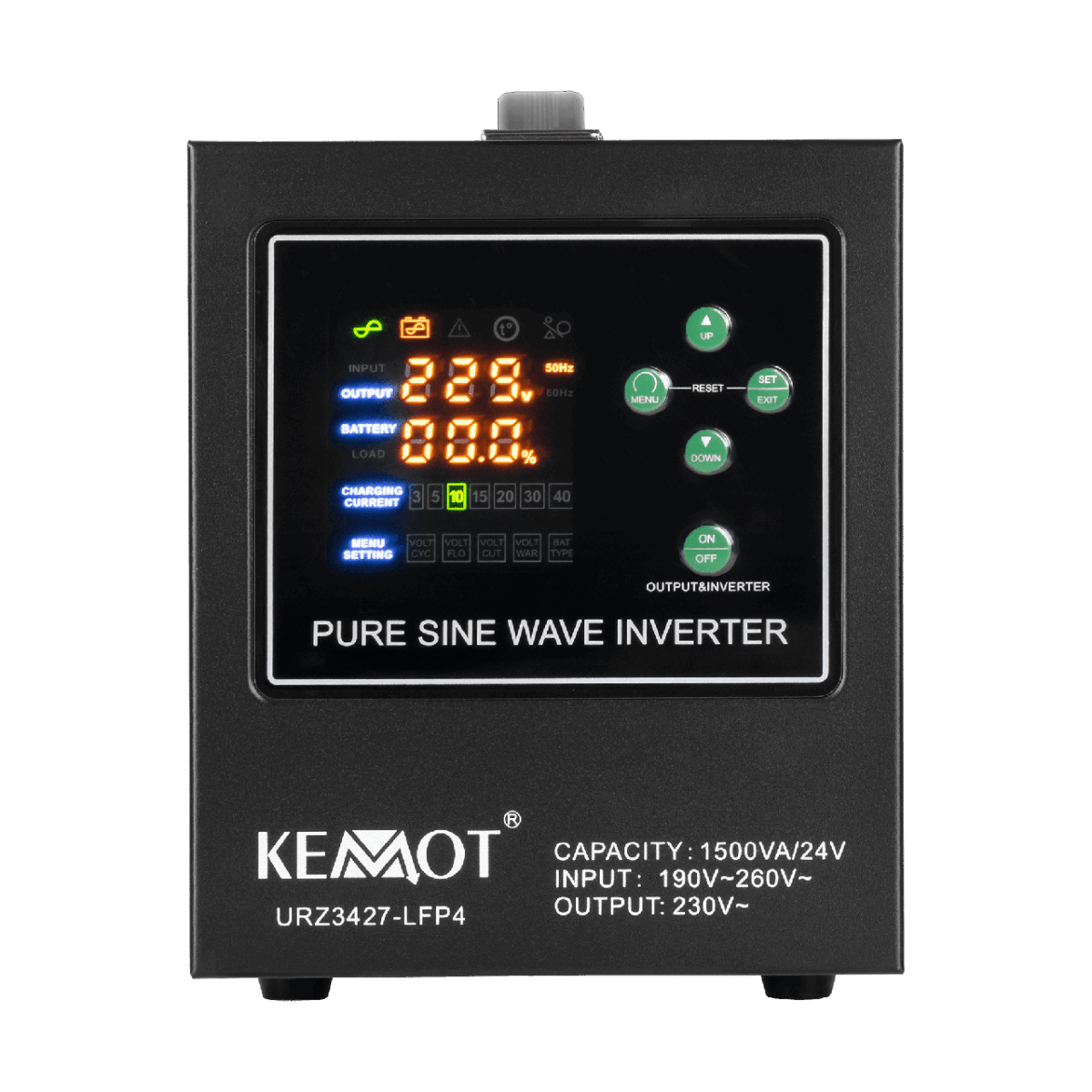 Джерело безперебійного живлення KEMOT PROsinus-1500/24-LFP4 24V 230V 1500VA/1050W (URZ3427-24-LFP4)