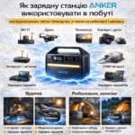 Anker 535 Power House LiFePO4З зарядна станція 512Wh 500W EU A1750311 інфографіка