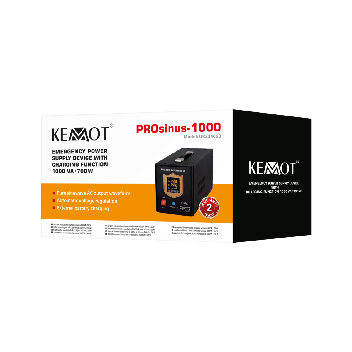 Джерело безперебійного живлення Kemot PROsinus-1000 URZ3406B - Зображення 4