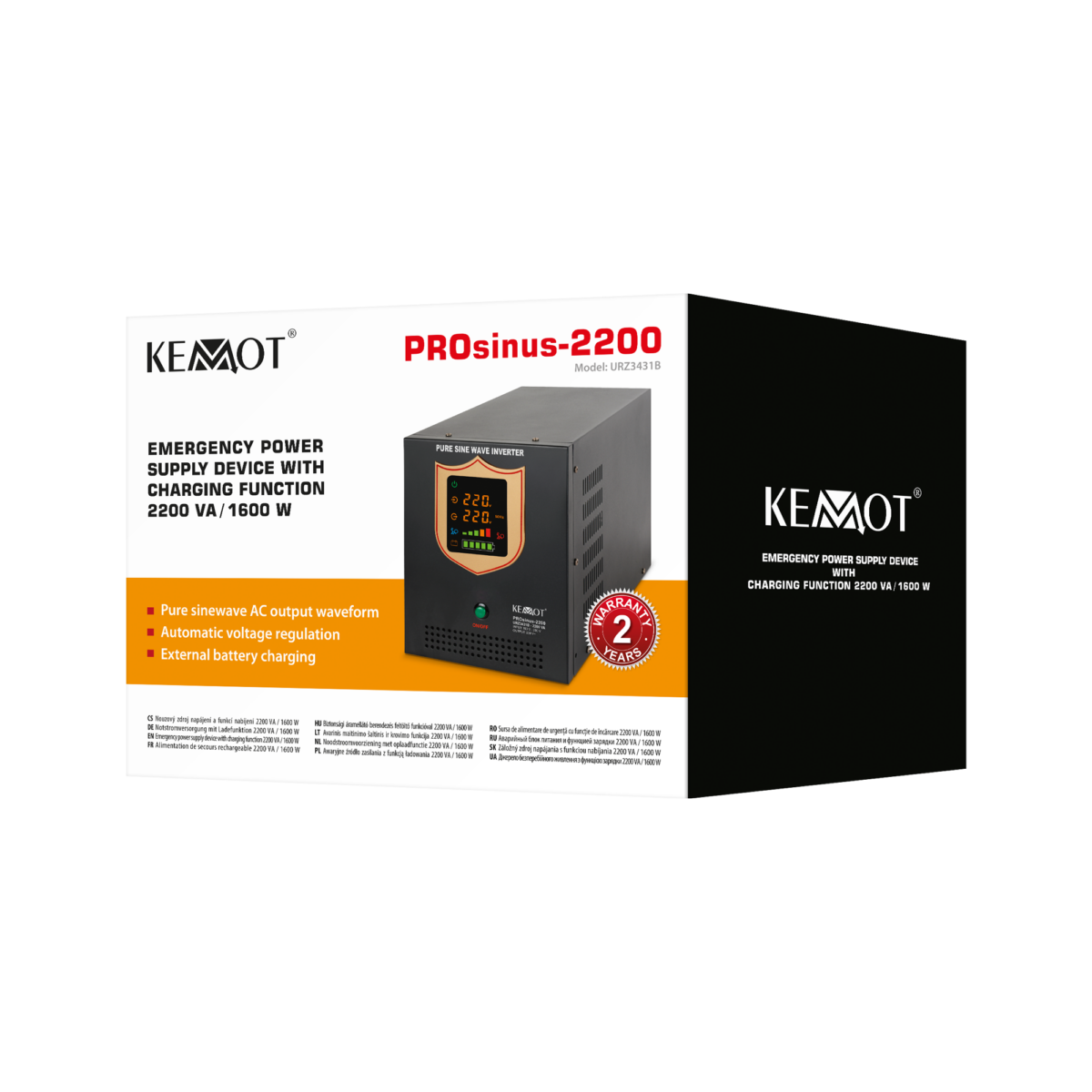 Блок аварійного живлення ДБЖ KEMOT PROsinus-2200 URZ3431B - Зображення 4