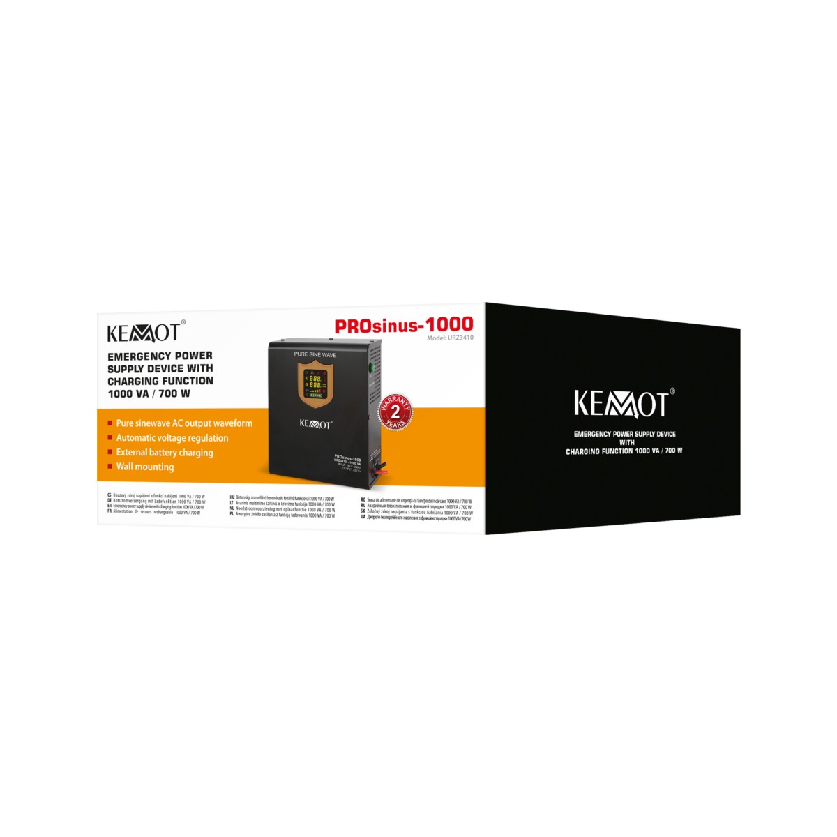 Джерело безперебійного живлення Kemot PROsinus-1000W URZ3410 - Зображення 4