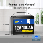 Акумулятор WattCycle LifePo4 12V 100Ah