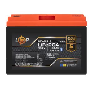 Акумулятор LogicPower LP LiFePO4 12.8V 32 Ah 410Wh BMS 40А/32A пластик LCD USB Smart BT