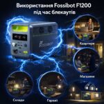 Зарядна станція Fossibot F1200 портативне джерело енергії 1200 Вт інфографіка