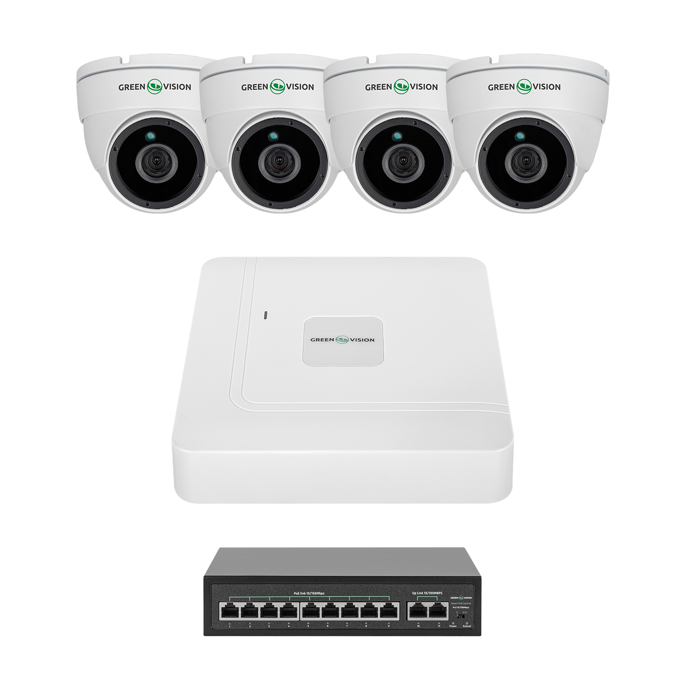 39048_1 Комплект відеоспостереження на 4 камери GreenVision GV-IP-K-W98/4 4MP