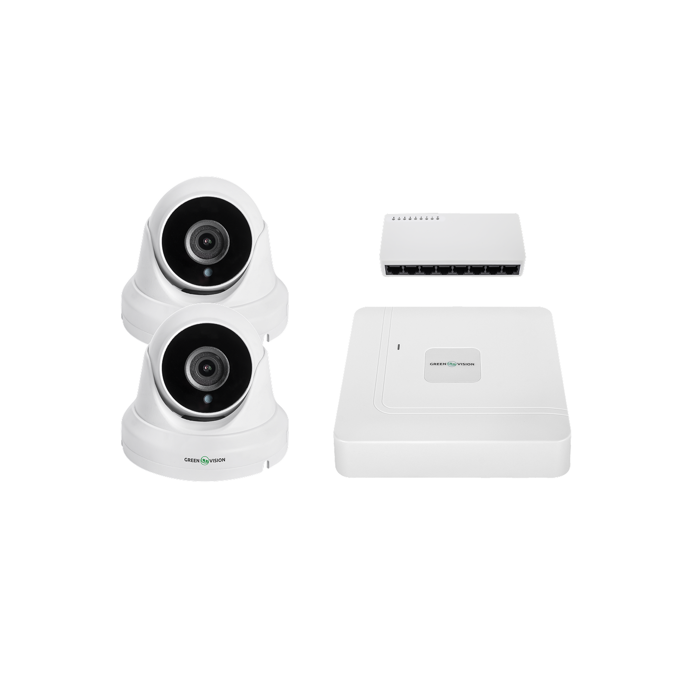 40294_1 Комплект відеоспостереження на дві камери GreenVision GV-IP-K-W95 5MP - Зображення 1