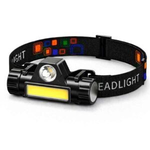 Двохджерельний налобний ліхтарик COB+LED 400MAh USB