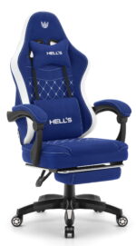 Геймерське крісло Hell's Chair HC-1015 Blue White тканина