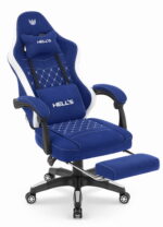 Геймерське крісло Hell's Chair HC-1015 Blue White тканина - Зображення 4