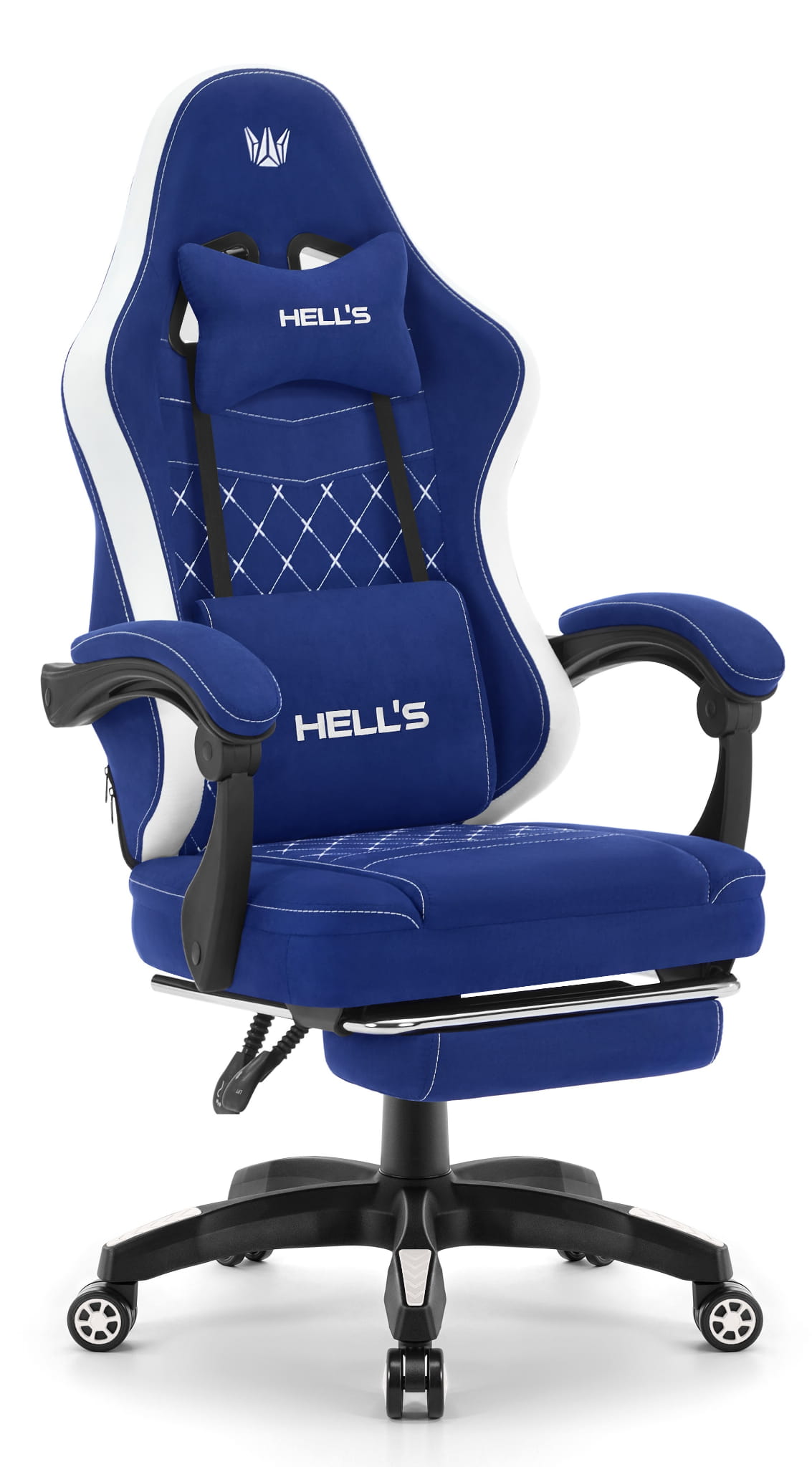 Fotel-gamingowy-Hells-Chair-HC-1015-Blue-White-Niebieski-Bialy-Tkanina Геймерське крісло Hell's Chair HC-1015 Blue White тканина - Зображення 1