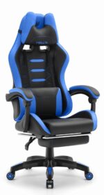 Геймерське крісло Hell's Chair HC-1039 2.0 Blue Black екошкіра
