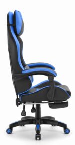 Геймерське крісло Hell's Chair HC-1039 2.0 Blue Black екошкіра - Зображення 3