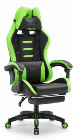 Геймерське крісло Hell's Chair HC-1039 2.0 Green Black екошкіра