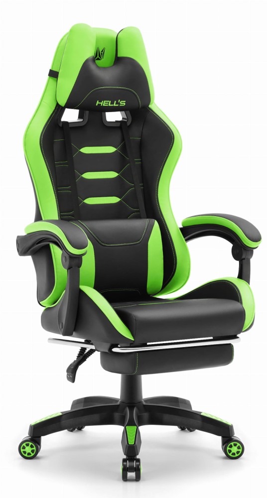 Fotel-gamingowy-Hells-Chair-HC-1039-2.0-Green-Zielony-Czarny Геймерське крісло Hell's Chair HC-1039 2.0 Green Black екошкіра - Зображення 1