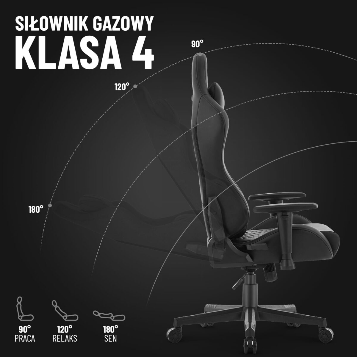 Геймерське крісло Hell's Chair HC-2000 Black екошкіра - Зображення 7