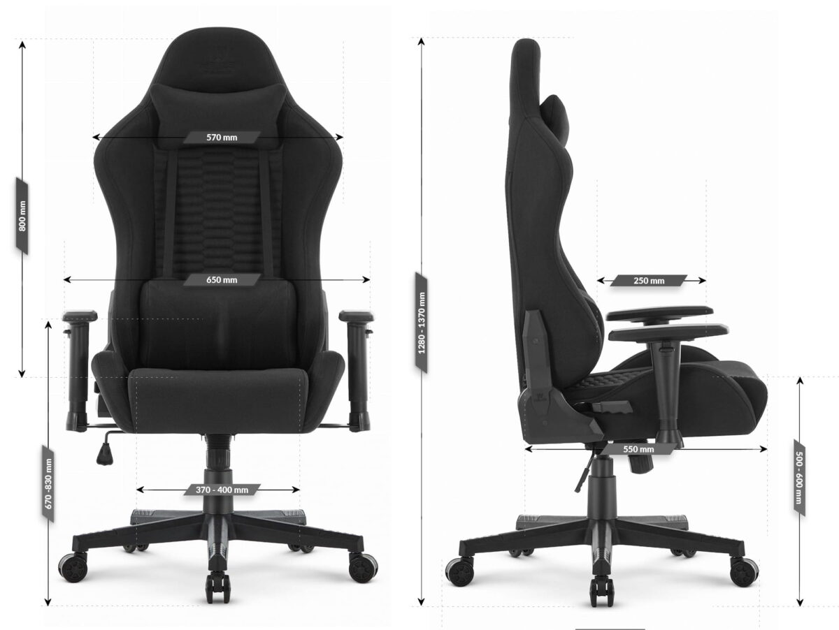 Геймерське крісло Hell's Chair HC-2000 Black тканина - Зображення 9