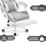 Геймерське крісло Hell's Chair HC-1039 2.0 Grey White дитяче тканина - Зображення 7