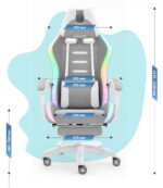 Геймерське крісло Hell's Chair HC-1039 2.0 Grey White дитяче тканина - Зображення 9