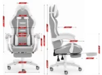 Геймерське крісло Hell's Chair HC-1039 2.0 Grey White тканина - Зображення 5