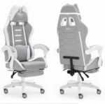 Геймерське крісло Hell's Chair HC-1039 2.0 Grey White тканина - Зображення 6