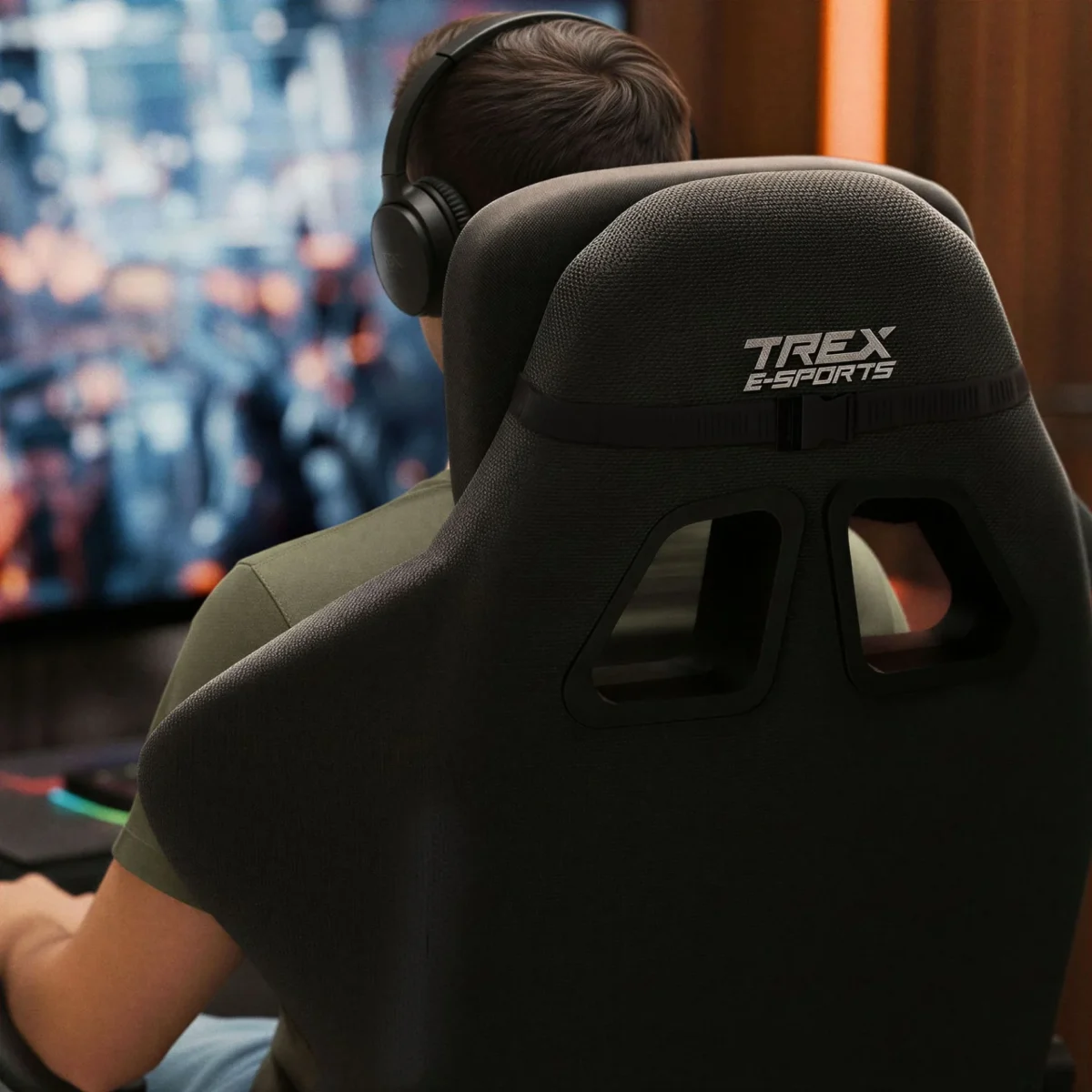 Геймерське комп'ютерне крісло Trex E-Sports TX-120GC SCORN чорне